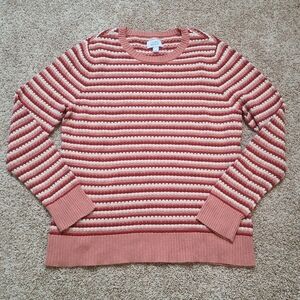 Croft & Barrow Coral Pink Striped Sweater